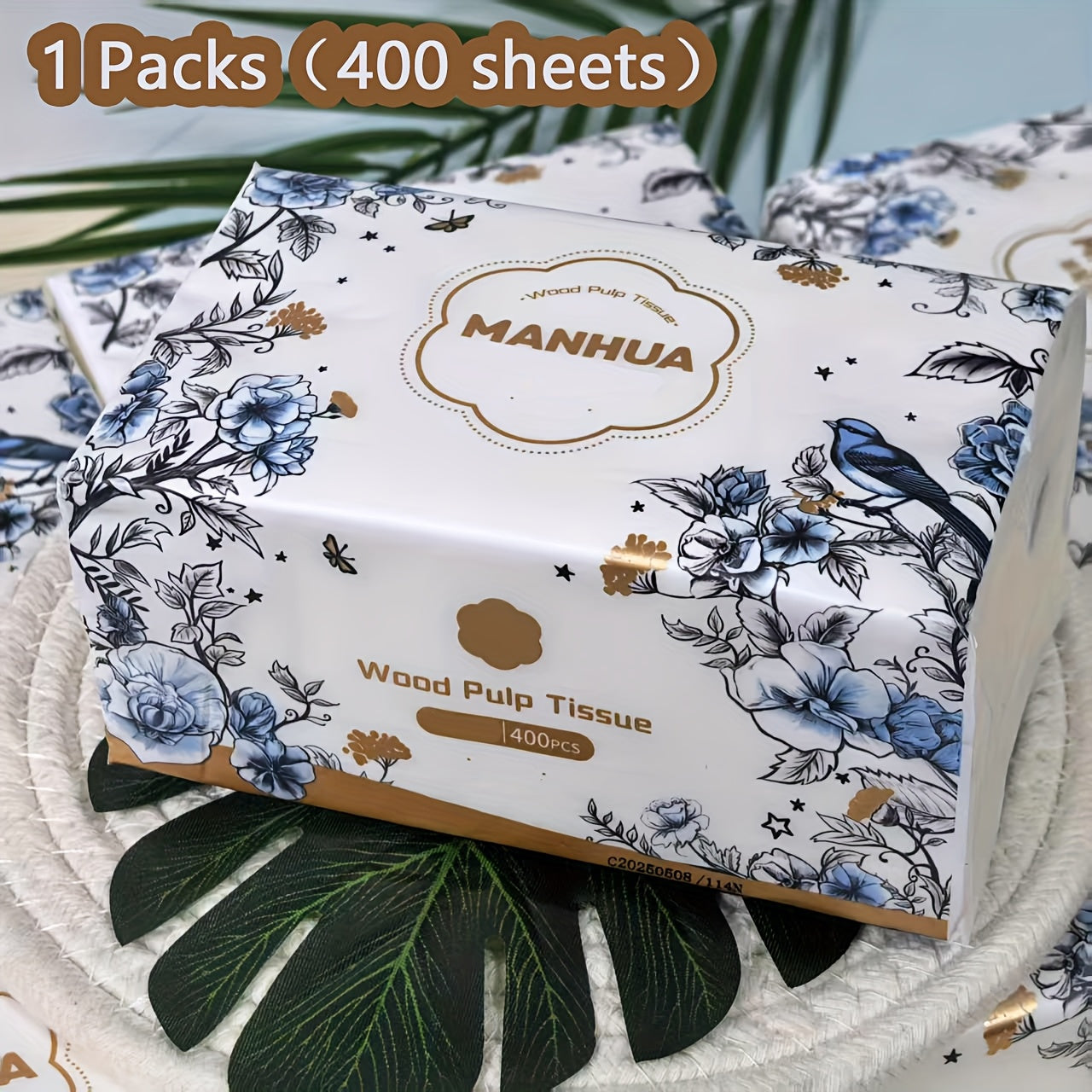 400 Sheets Premium Wood Pulp Tissue Napkins Thick Soft Absorbent Kitchen Bathroom