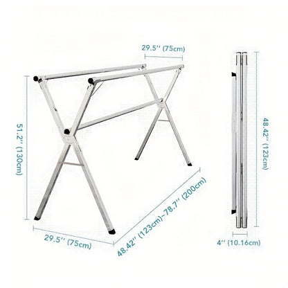 Extendable 48.4"-78.7" Folding Laundry Rack Indoor Outdoor Clothes Dryer