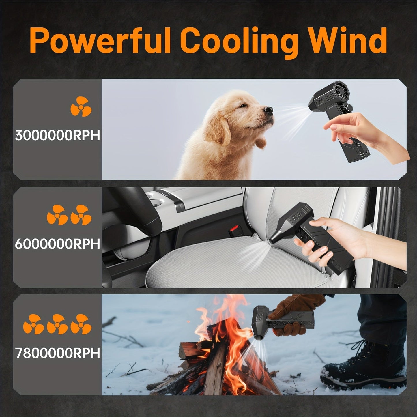 130000RPM Electric Air Duster Cordless Turbo Fan Rechargeable Blower Keyboard Cleaner