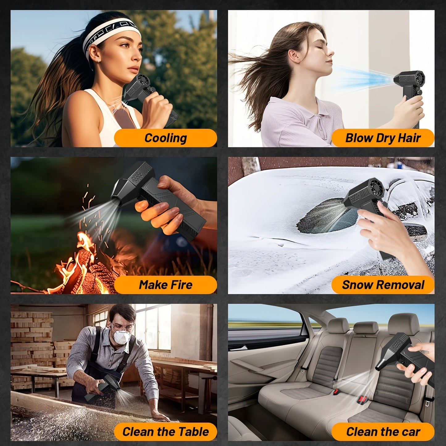 130000RPM Electric Air Duster Cordless Turbo Fan Rechargeable Blower Keyboard Cleaner