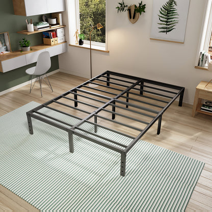 Heavy Duty Metal Bed Frame Platform Mattress Foundation No Box Spring Black