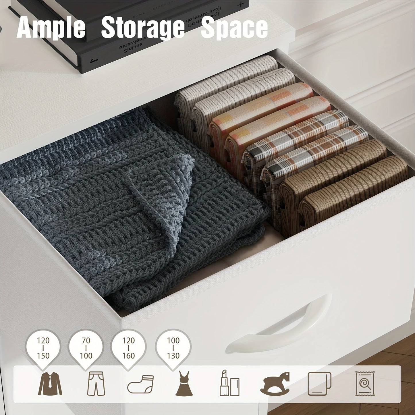 8 Drawer Dresser Storage Organizer Fabric Drawers Chest Bedroom Hallway Unit