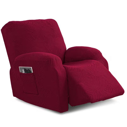 Stretchable Recliner Slipcover with Side Pocket – Soft & Washable 1-Seat Sofa Protector