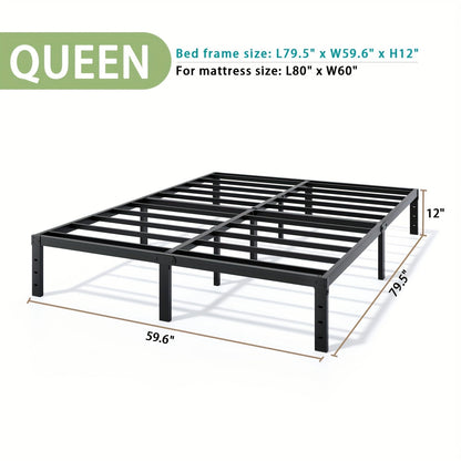 Heavy Duty Metal Bed Frame Platform Mattress Foundation No Box Spring Black