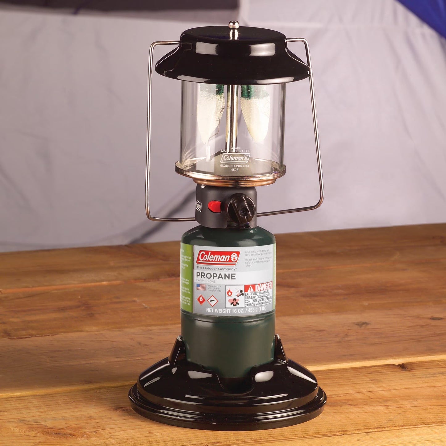 Quickpack 2-Mantle 1000 Lumen Propane Lantern with Carry Case, Black