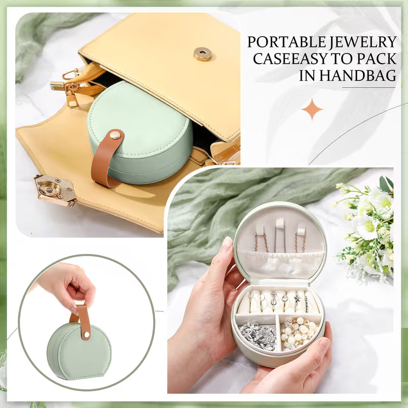 24-Pack Mini Travel Jewelry Cases, Small Leather Jewelry Storage Boxes for Earrings, Rings and Accessories, Compact Organizer Gift Boxes for Bridesmaids, Weddings and Travel