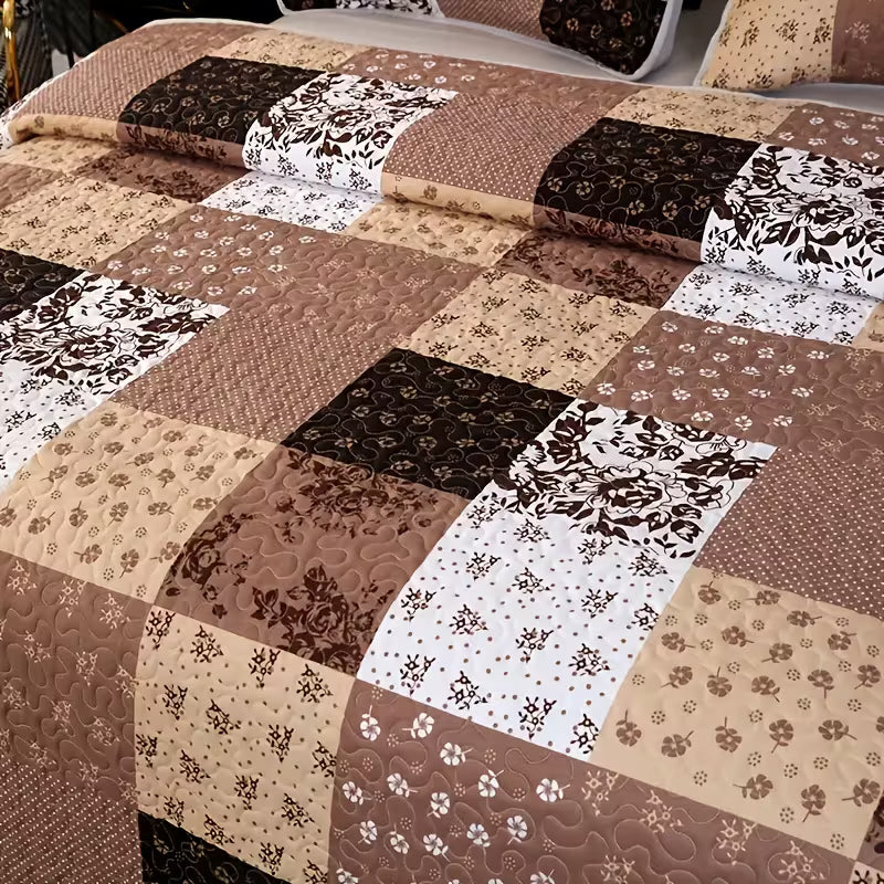 3-Piece Quilted Bedspread Set with Matching Pillow Shams