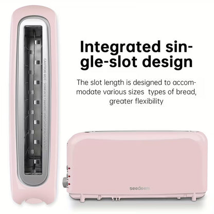 2-Slice Compact Toaster with 6 Browning Settings, Cancel Button & Removable Crumb Tray, 750W White Bread Toaster