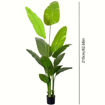 70.87-Inch Artificial Bird of Paradise Plant – Tall Realistic Tropical Tree with Black Pot