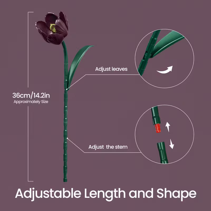 DIY Tulip Building Block Flower Set