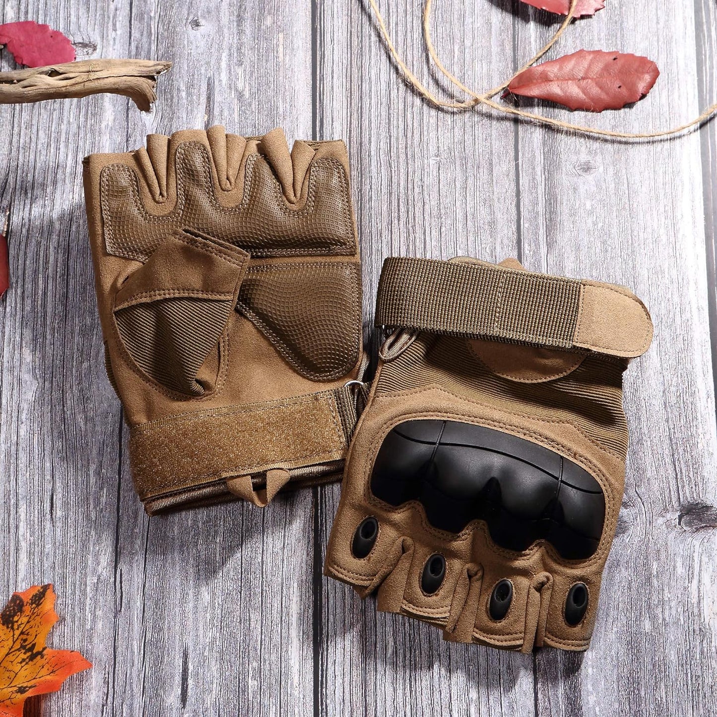 Tactical Fingerless Gloves Men Women, Breathable Anti-Slip