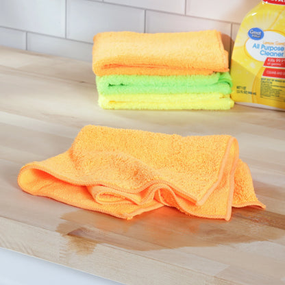 Multipurpose Microfiber Household Cleaning Cloths & Wipes, Multicolor, 12 Count