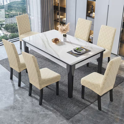 6-Piece Stretchy Jacquard Dining Chair Slipcover Set
