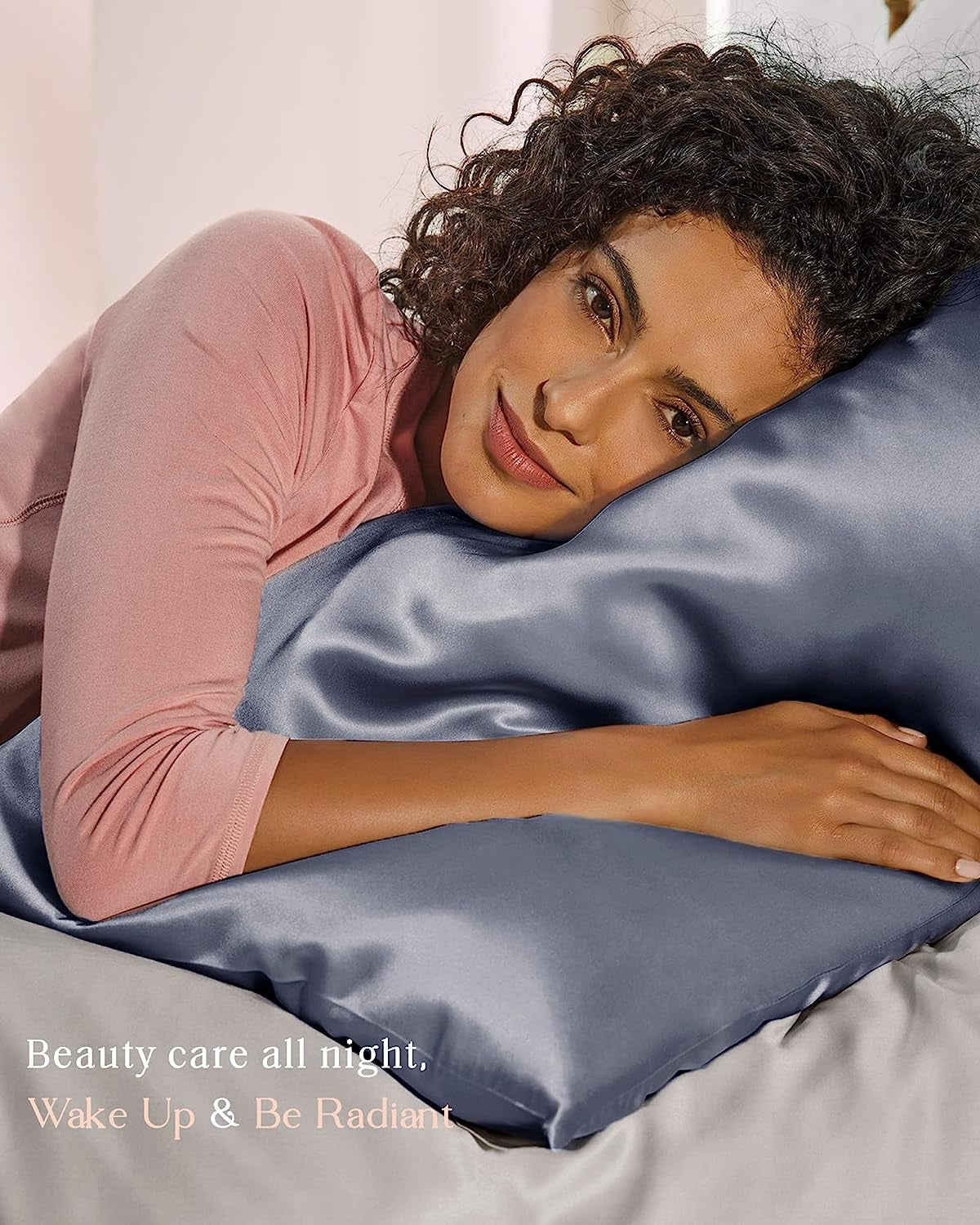 2 Pack Satin Pillowcase, for Hair and Skin with Zipper