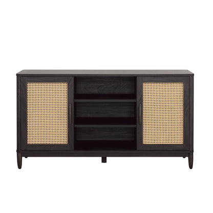 Springwood Cane TV Stand for Tvs up to 65 In, Charcoal