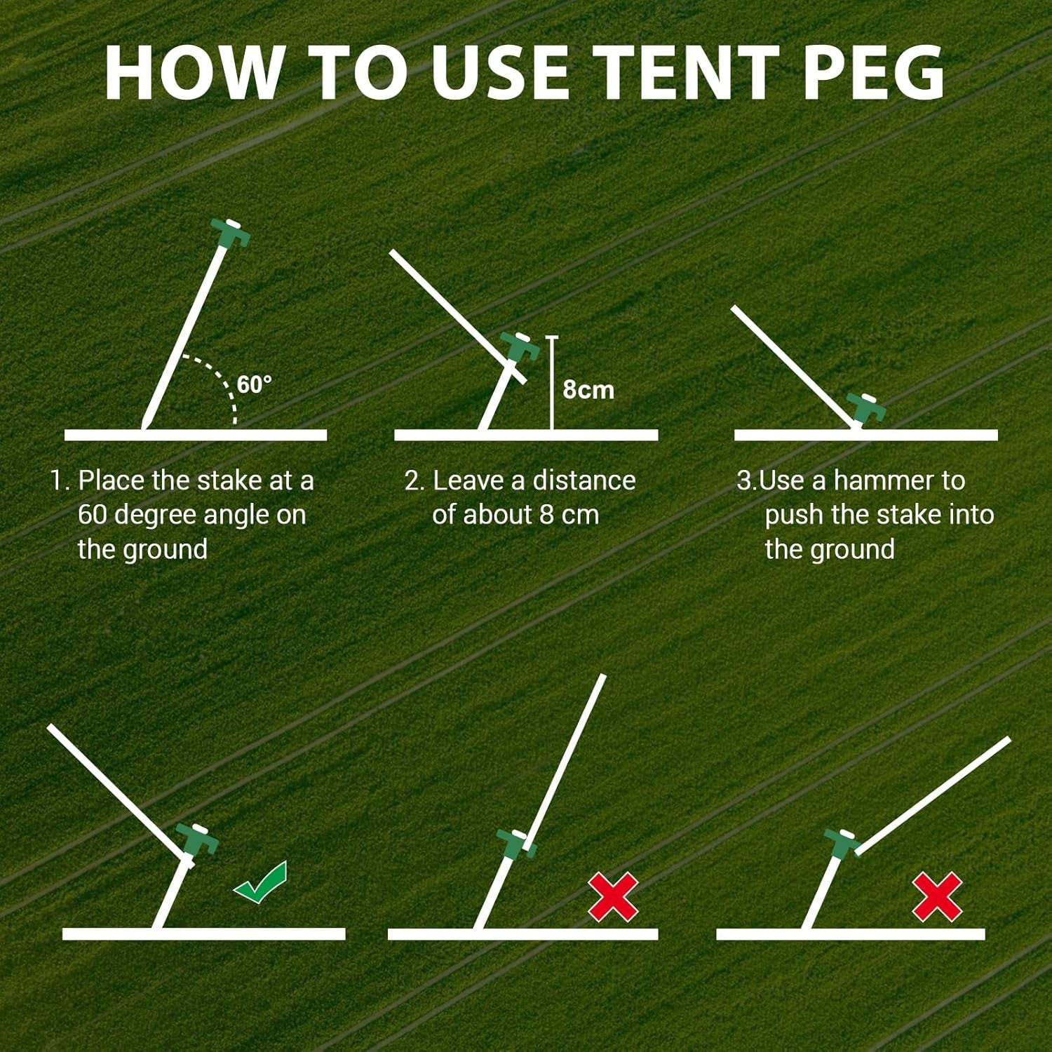 USA 10-Pack Secure Protection Galvanized Tent Stakes,Rust-Proof Steel Canopy Anchors for High Winds,Heavy Duty Commercial Ground Pegs for Camping,Pop up Tents&Gazebos - Includes 4X10Ft Ropes