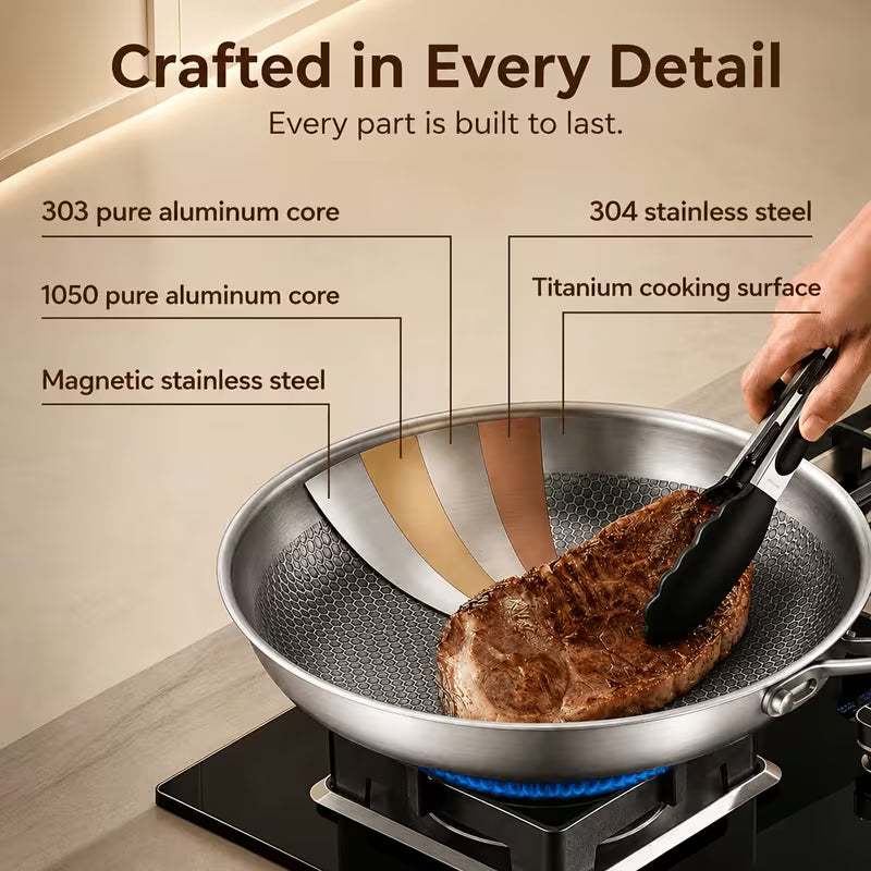 12-Inch Premium Titanium Frying Pan with Lid