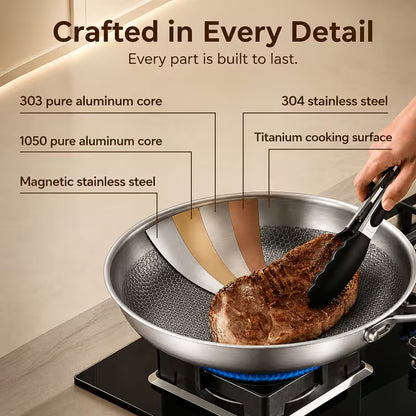 12-Inch Premium Titanium Frying Pan with Lid
