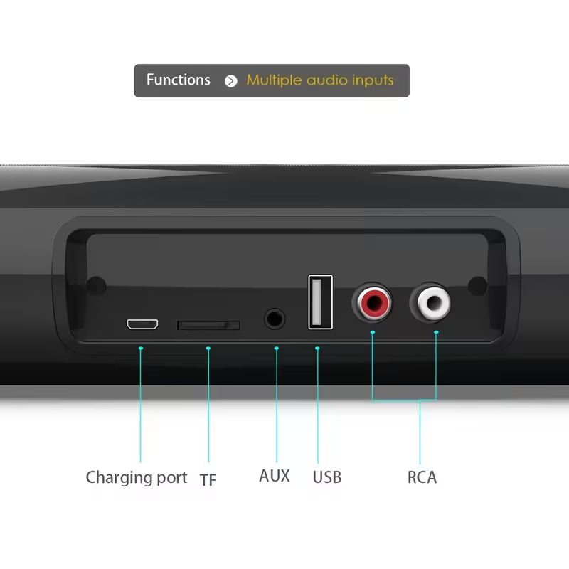 Wireless TV Soundbar with Surround Sound System, Remote Control, Four Subwoofers & Dual Air Ducts for Home Theater