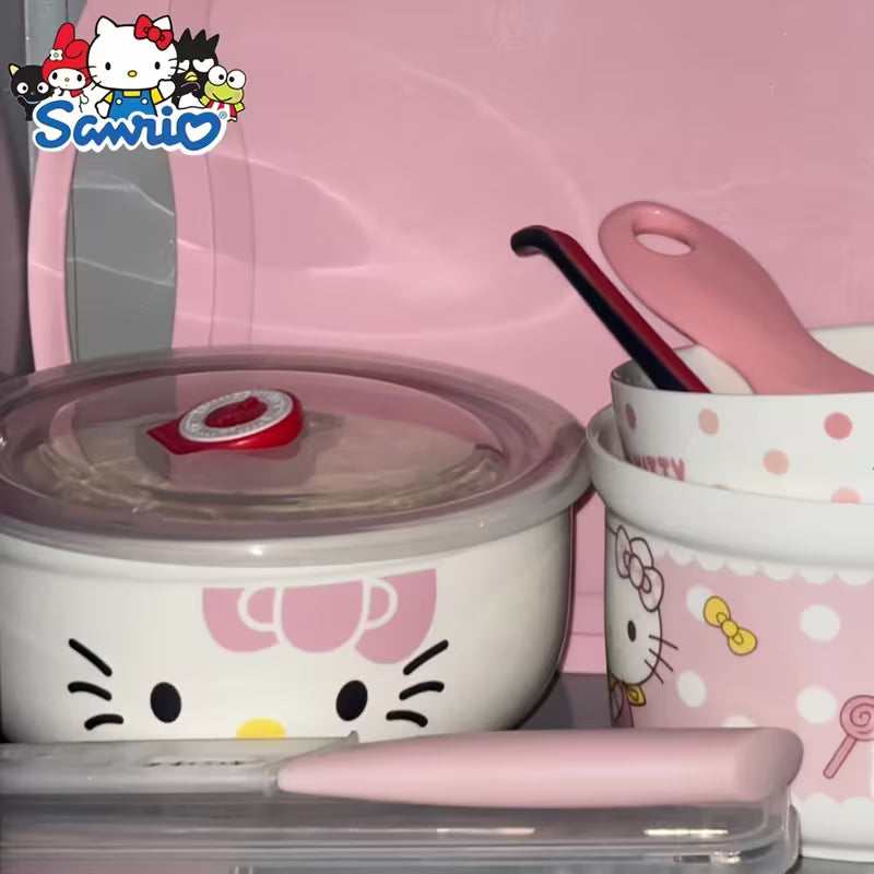 3-Piece Ceramic Lunch Box Set with Lids
