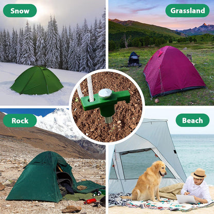 USA 10-Pack Secure Protection Galvanized Tent Stakes,Rust-Proof Steel Canopy Anchors for High Winds,Heavy Duty Commercial Ground Pegs for Camping,Pop up Tents&Gazebos - Includes 4X10Ft Ropes