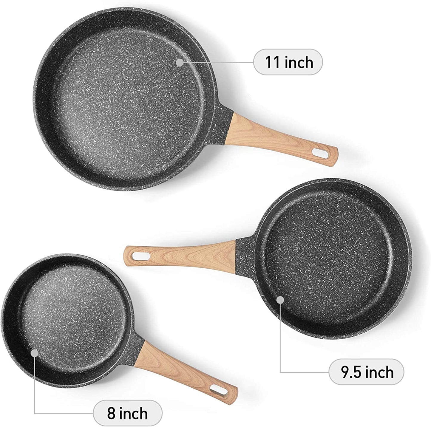 Frying Pans Nonstick, Induction Granite Skillet Pans