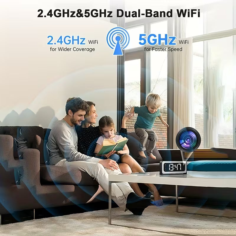 2K WiFi Digital Clock Camera, Indoor Security Camera with Motion Detection & Two-Way Talk for Baby, Pet and Home Monitoring