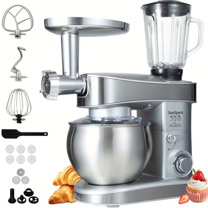 6-in-1 Electric Stand Mixer with 6.3QT Stainless Steel Bowl