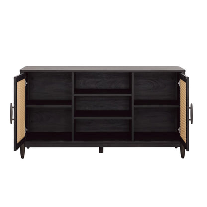 Springwood Cane TV Stand for Tvs up to 65 In, Charcoal