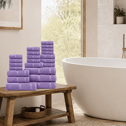 22-Piece Cotton Blend Bathroom Towel Set – Soft, Absorbent Bath, Hand Towels & Washcloths