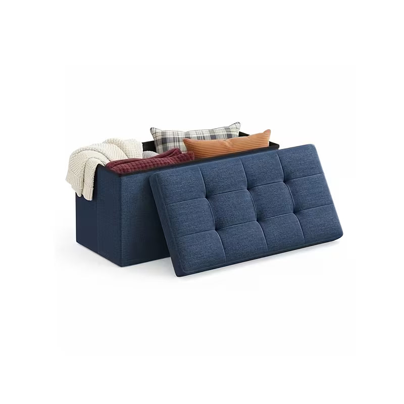 Heavy-Duty Folding Storage Bench with Shoe Cabinet & Thick Padded Seat