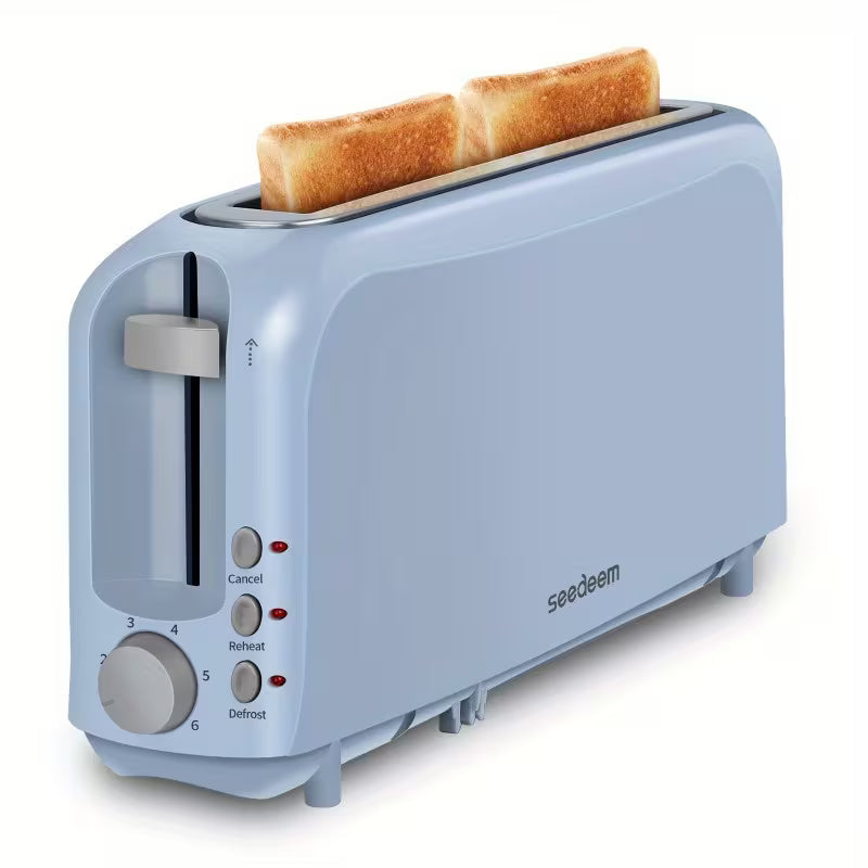 2-Slice Compact Toaster with 6 Browning Settings, Cancel Button & Removable Crumb Tray, 750W White Bread Toaster