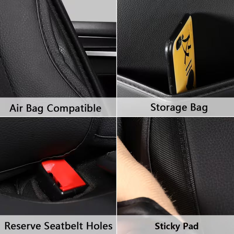 5-Seat Full Set Faux Leather Car Seat Covers, Waterproof All-Weather Seat Protectors with Soft Foam Padding for Cars, Trucks, Sedans & SUVs