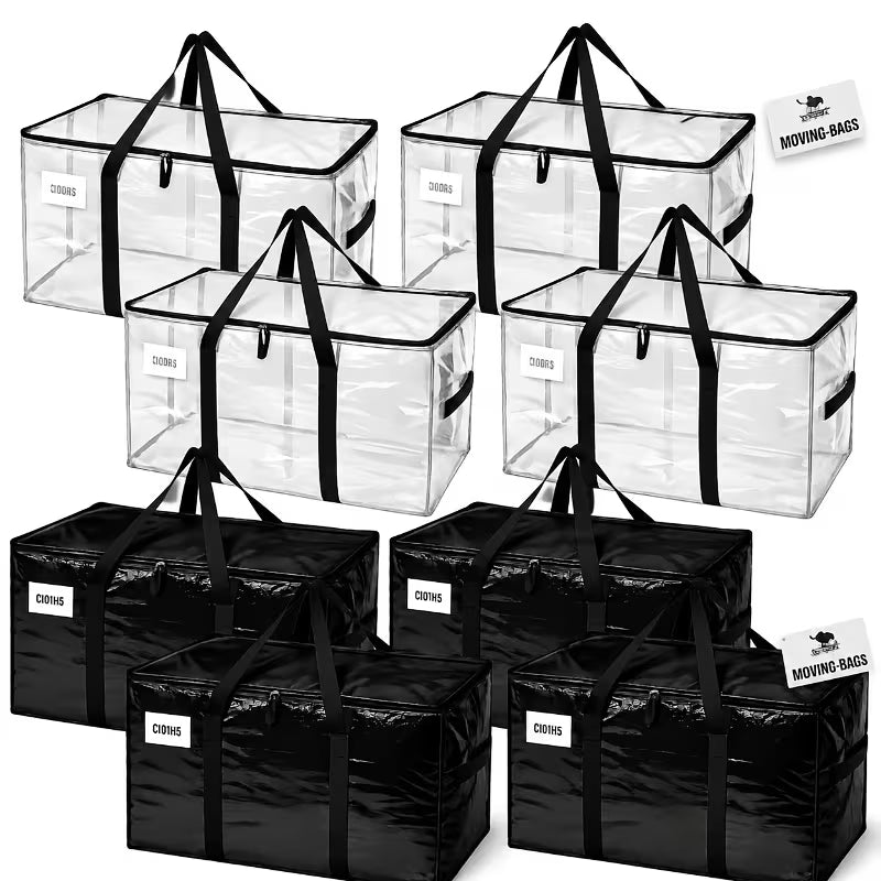 8-Pack Extra-Large Moving Bags with Lids – Heavy-Duty Storage Totes