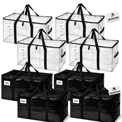 8-Pack Extra-Large Moving Bags with Lids – Heavy-Duty Storage Totes