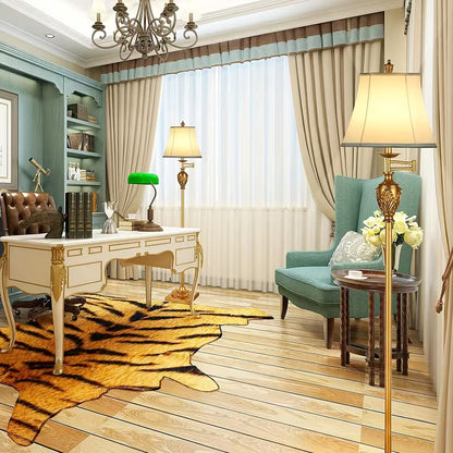 Traditional LED Floor Lamp with 350° Adjustable Swing Arm, Vintage Pole Design & Fabric Lampshade