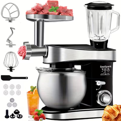 6-in-1 Electric Stand Mixer with 6.3QT Stainless Steel Bowl