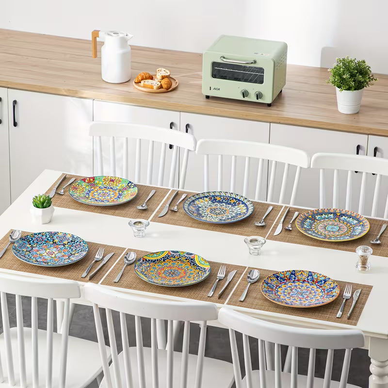 6-Piece Bohemian Porcelain Dinner Plate Set
