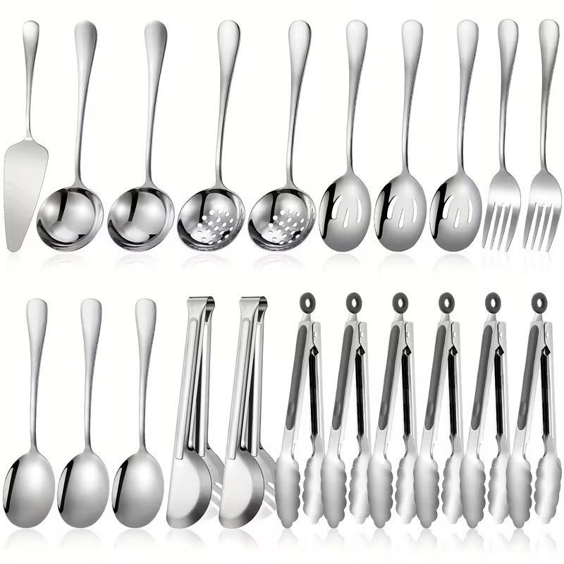 19-Piece Stainless Steel Serving Flatware Set