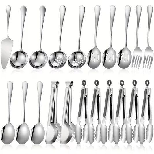 19-Piece Stainless Steel Serving Flatware Set