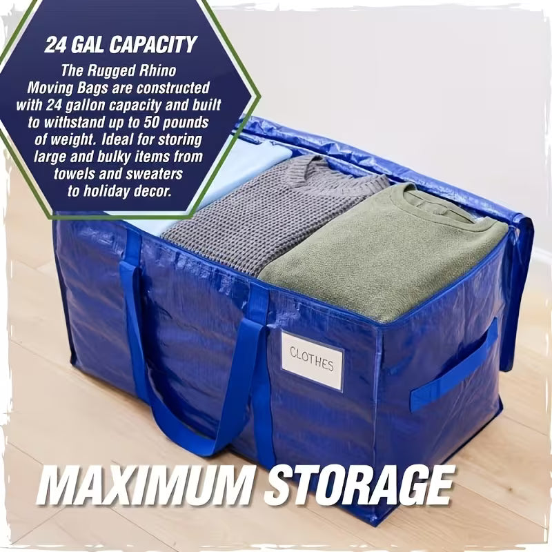8-Pack Extra-Large Moving Bags with Lids – Heavy-Duty Storage Totes