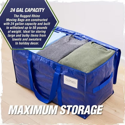 8-Pack Extra-Large Moving Bags with Lids – Heavy-Duty Storage Totes