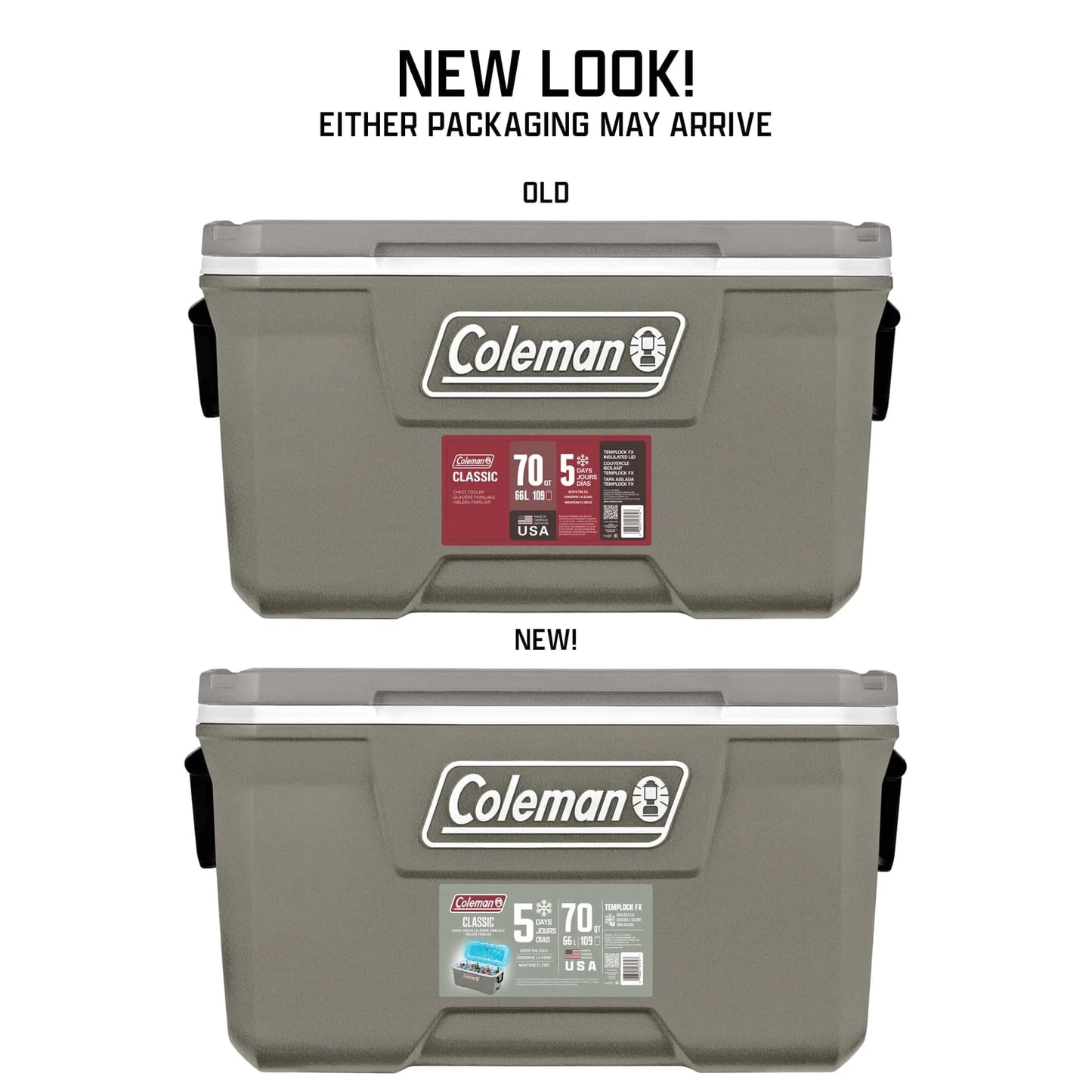 Classic 70 QT Hard-Sided Ice Chest Cooler, Silver Ash