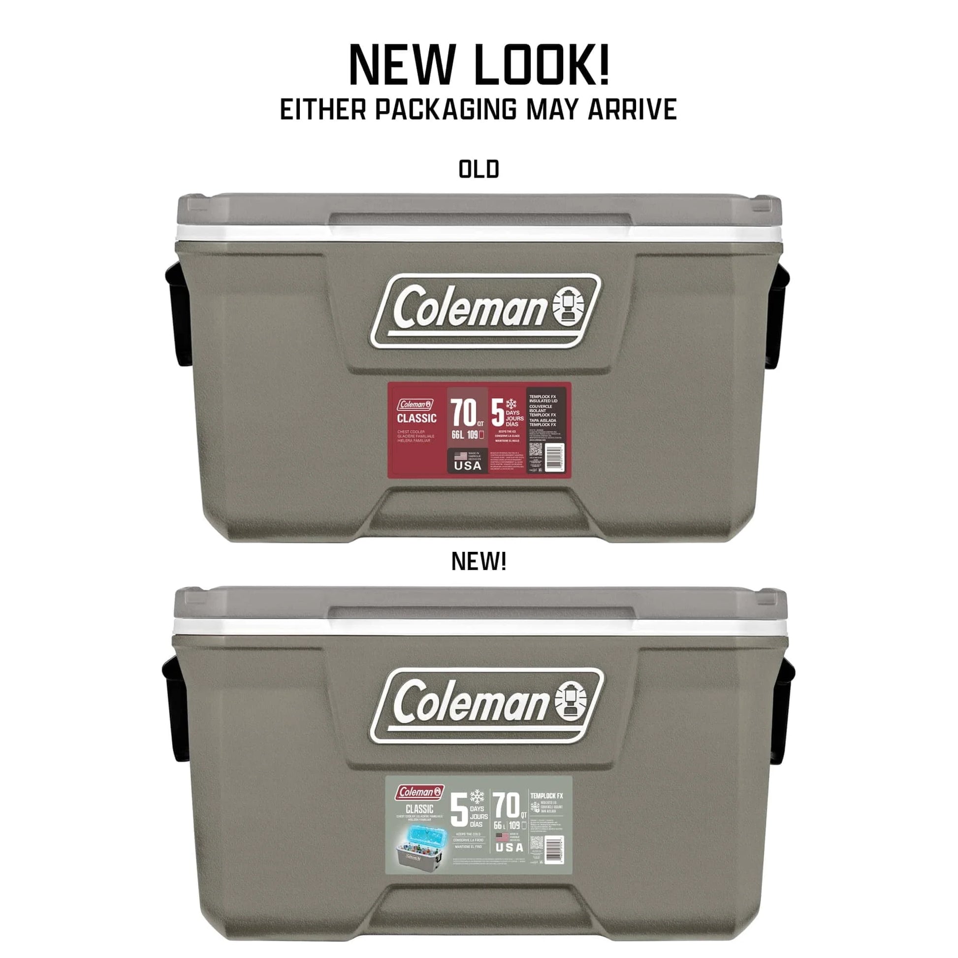 Classic 70 QT Hard-Sided Ice Chest Cooler, Silver Ash