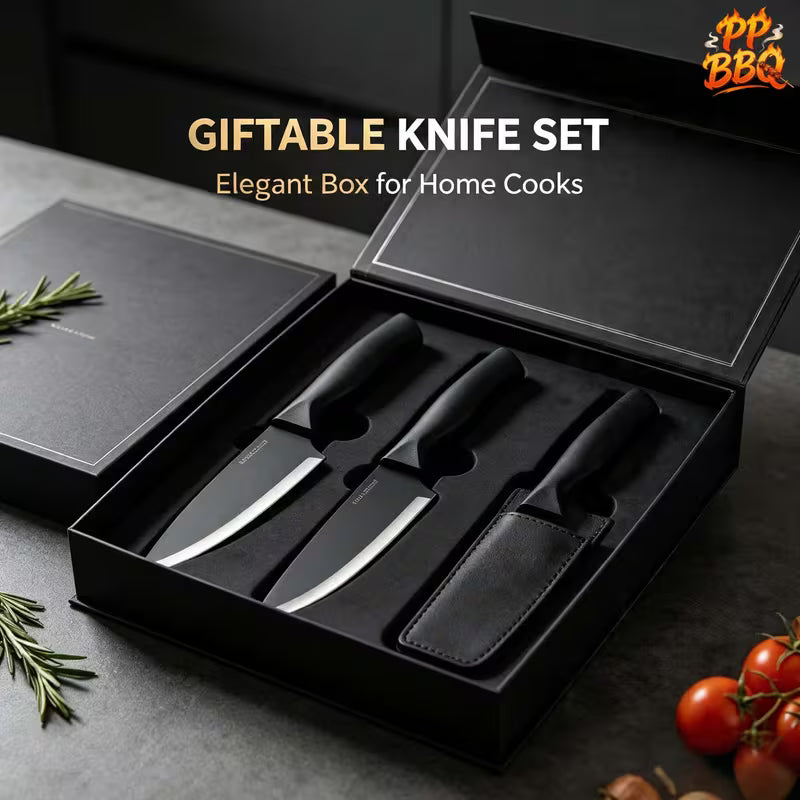 15-Piece Stainless Steel Kitchen Knife Set with Knife Block and Built-In Sharpener