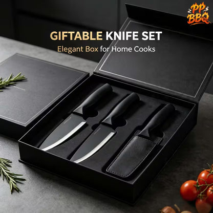 15-Piece Stainless Steel Kitchen Knife Set with Knife Block and Built-In Sharpener