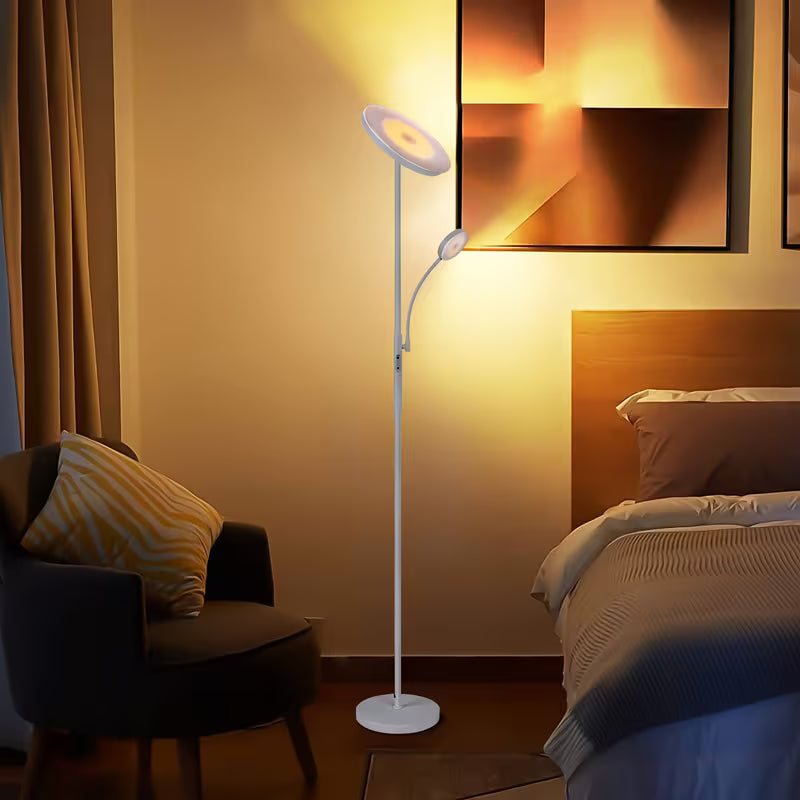 LED Floor Lamp with Reading Light – 27W 2300LM + 7W 350LM, Dimmable Standing Lamp with Remote & Touch Control