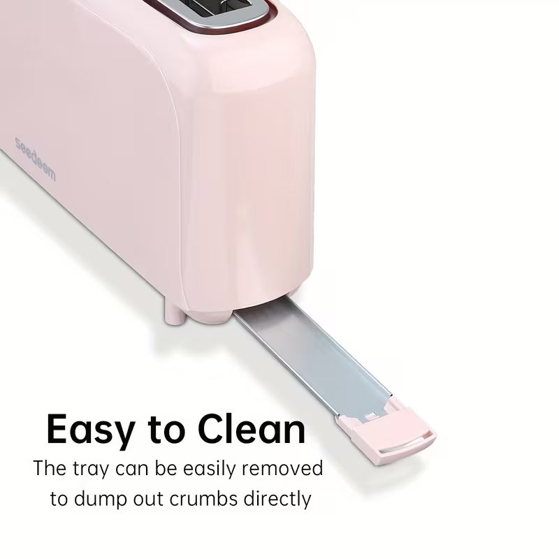 2-Slice Compact Toaster with 6 Browning Settings, Cancel Button & Removable Crumb Tray, 750W White Bread Toaster