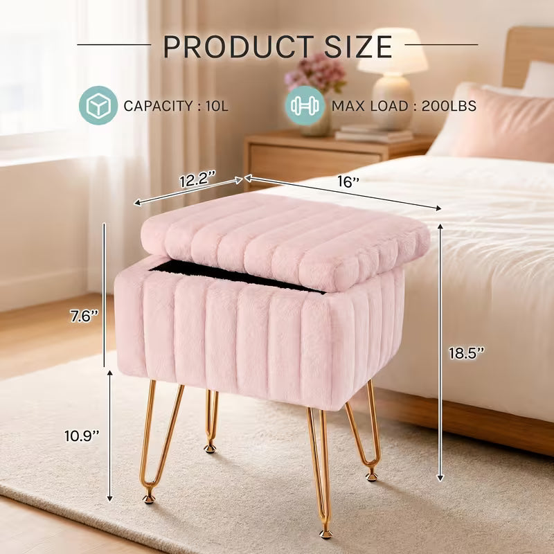 Soft Faux Fur Storage Chair