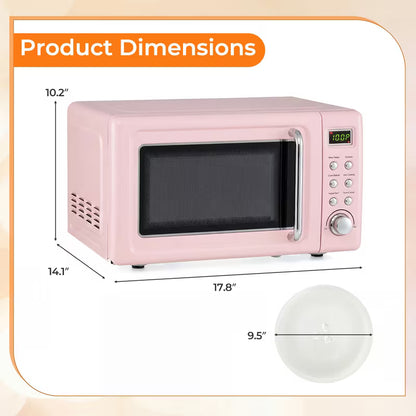 20L 700W Compact Retro Microwave Oven